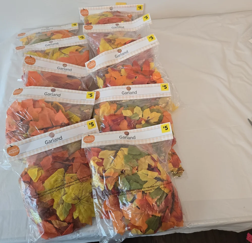 10-Pack Fall Leaf Garland Bundle | Autumn Harvest Thanksgiving Decor | NWT